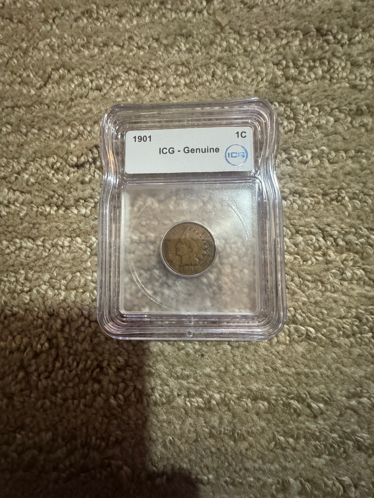 1901 Indian Head Penny ICG Genuine