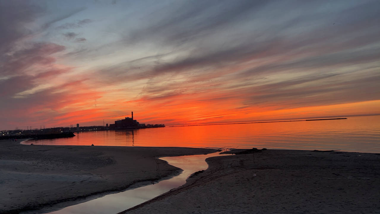 Sunset Beach Landscape Digital Photograph