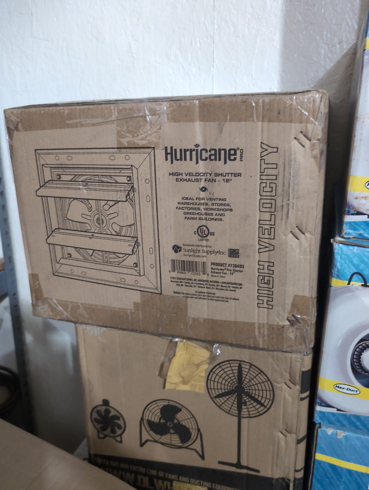Hurricane Pro 12 Inch High Velocity Shutter Exhaust Fan