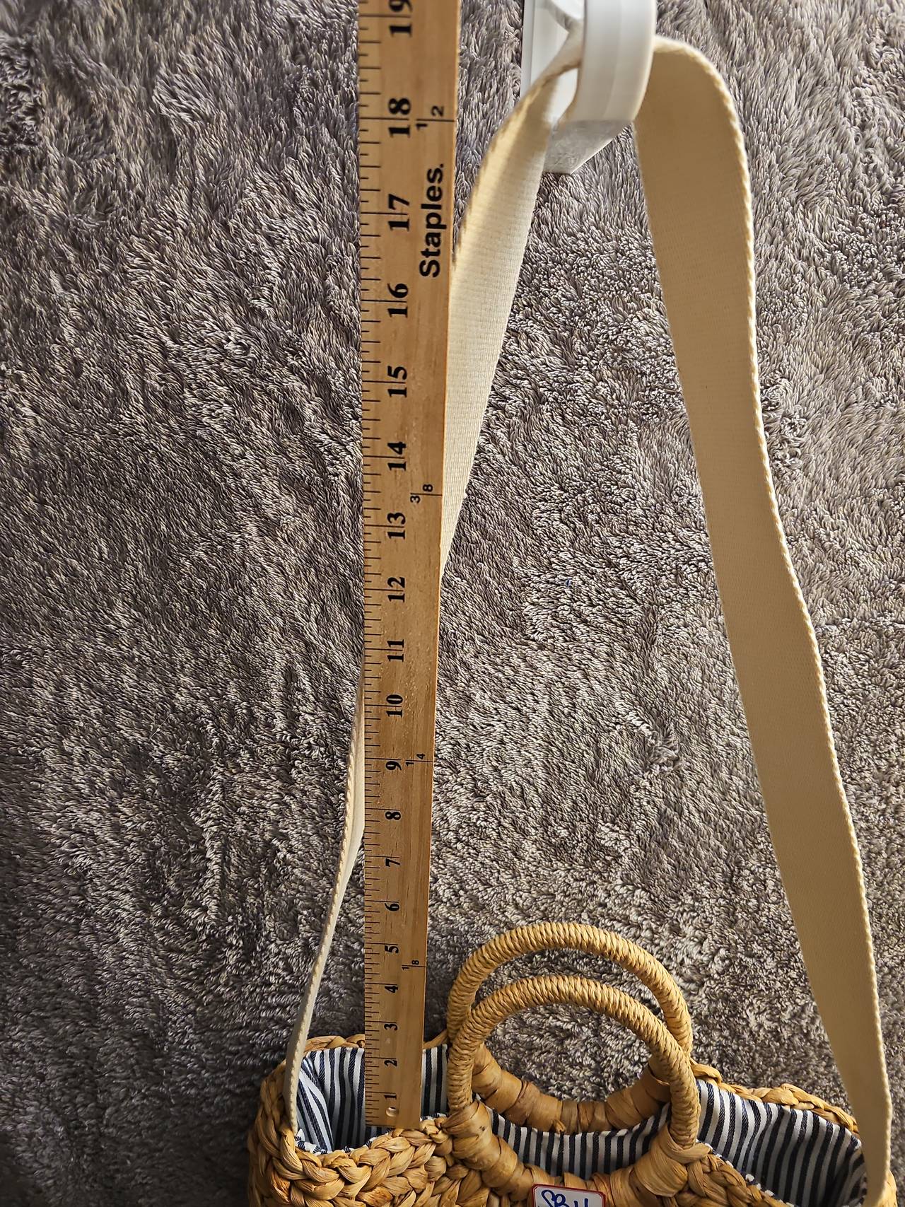 GAP Woven Straw Half Moon Crossbody Bag Handles  Strap Seersucker Lined #SB011