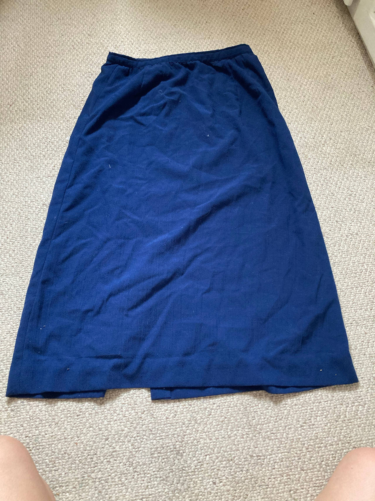 Navy Blue Midi Skirt