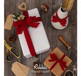Ribbli Dark Red Velvet Ribbon 1 Inches Continuous 25 Yard Spool Dark Red Christm - Image 3