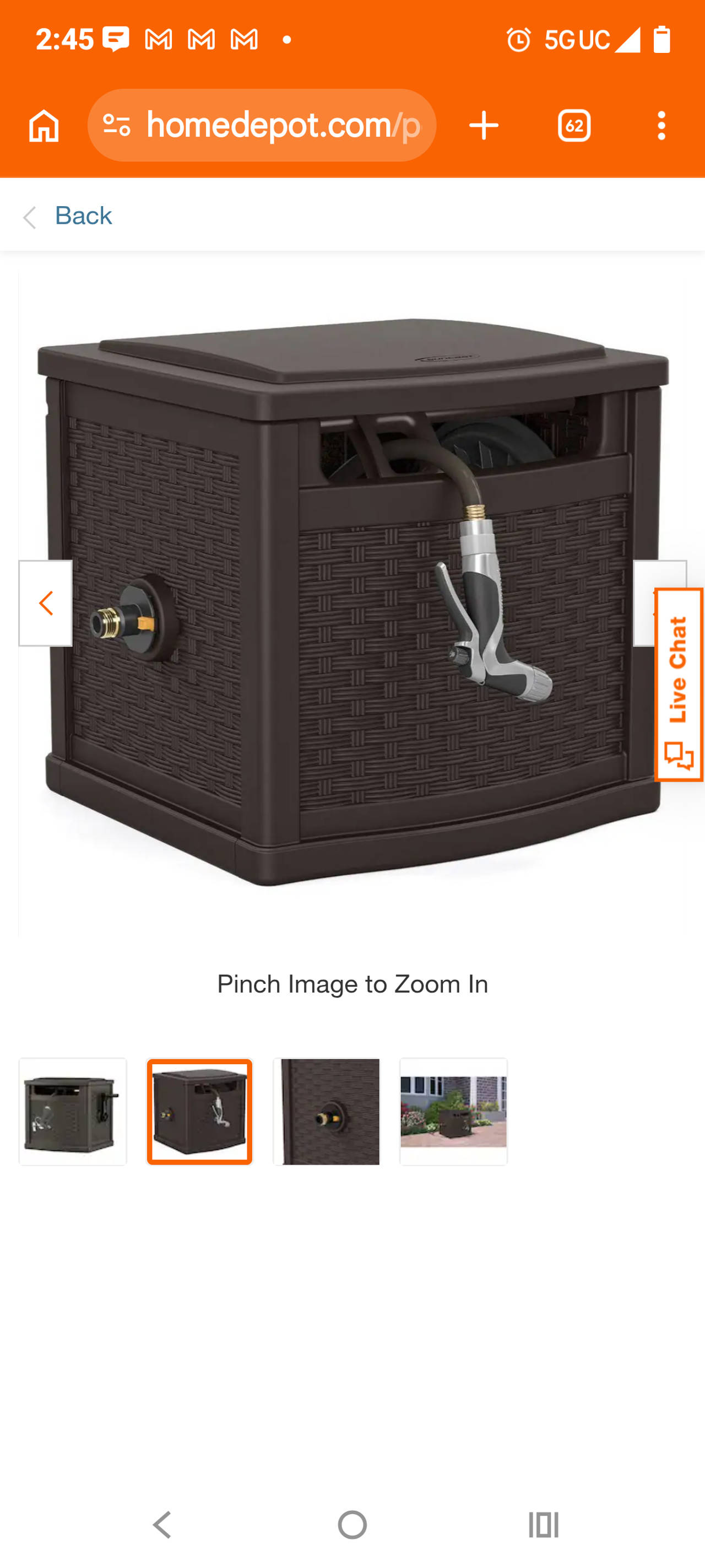 Suncast 150 ft. Brown Retractable Free Standing Hideaway Hose Reel..