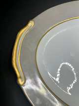 VINTAGE FUJI CHINA ROSETTE 16" SERVING PLATTER GOLD TRIM - Image 4