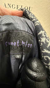 Sweet Miss Gray and White Brocade Wool Coat - Image 3