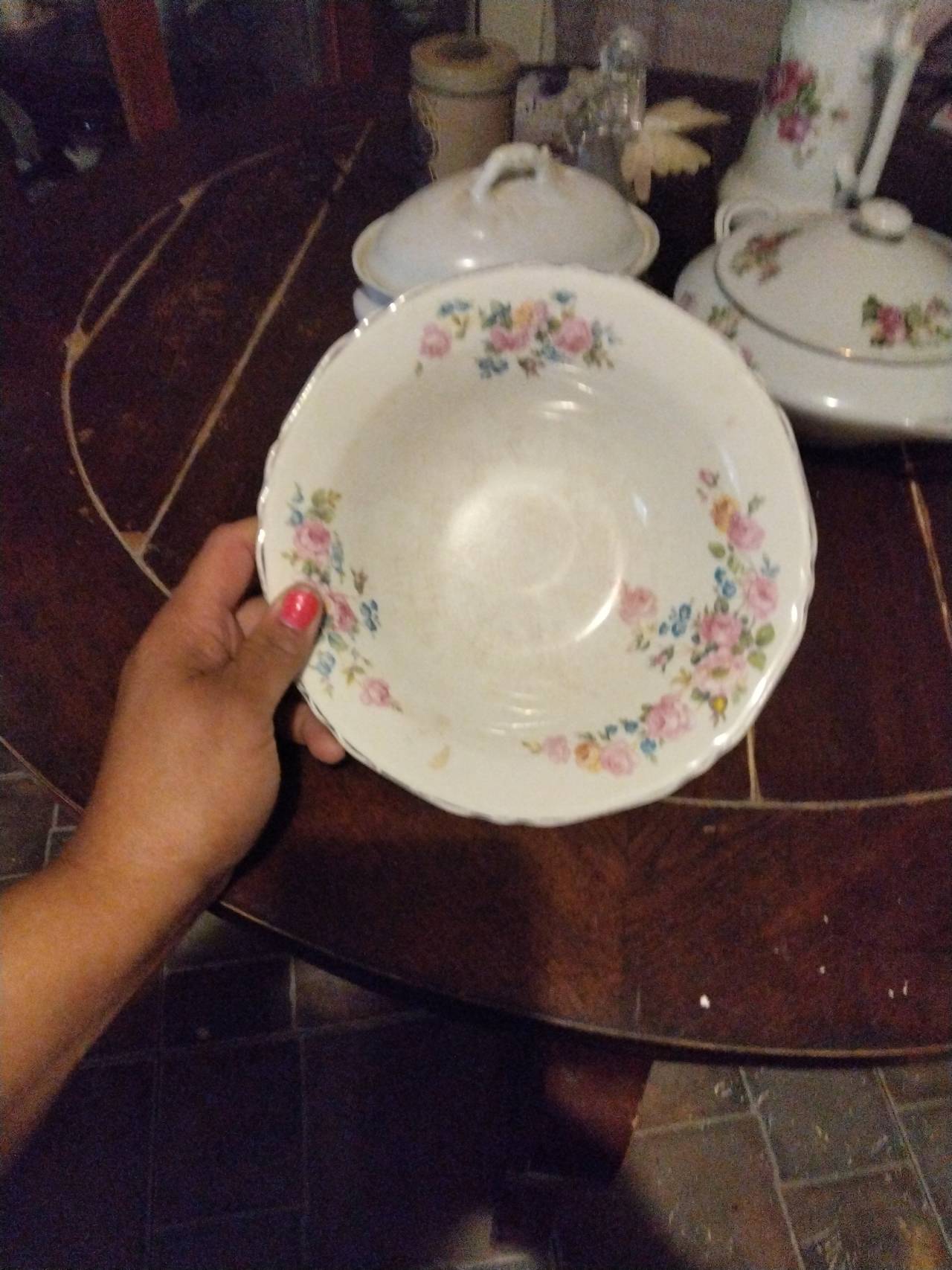 Vintage Floral Porcelain Bowl