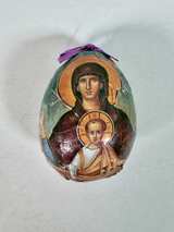 Vintage Greek Orthodox Icon Easter Egg Ornament - Image 3