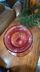 Pilgrim Cranberry Red Optic Glass Vase - Image 3