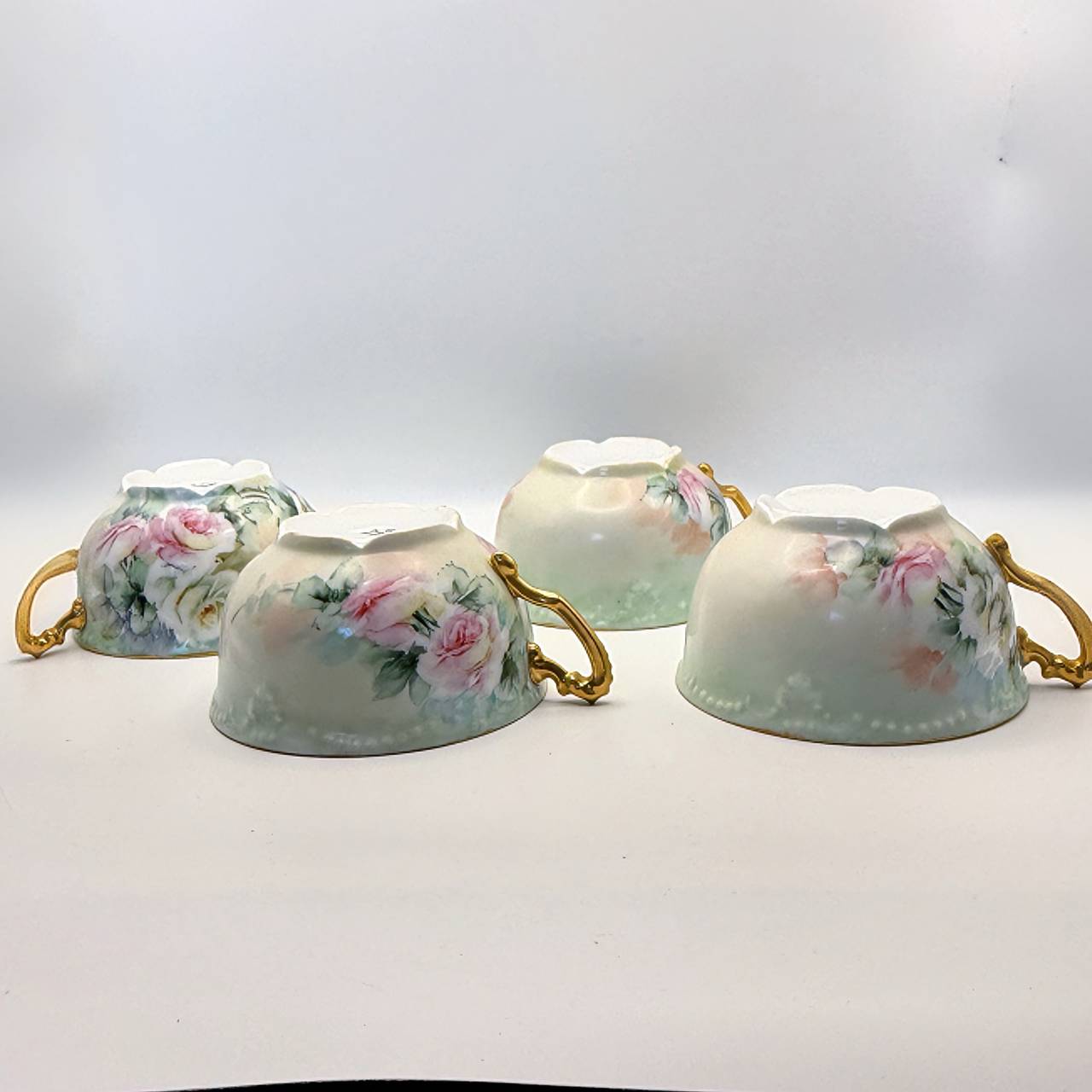 Vintage Limoges Hand Painted Floral Teacups