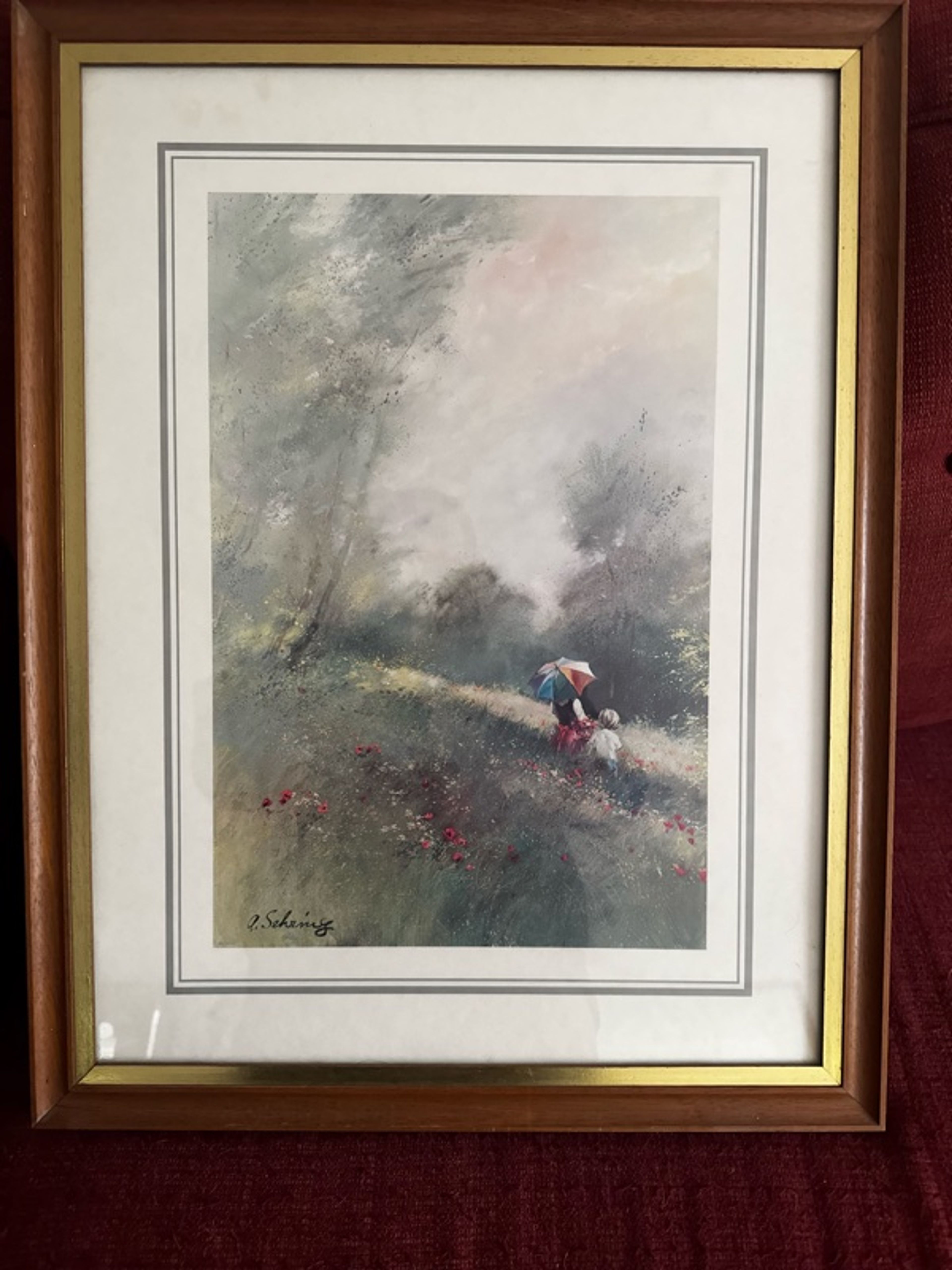 Adolf Sehring Bluebonnet Girl Giclee Framed Print