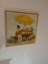 John Adamos Manol "Flower Vendor" Oil Painting - Image 6