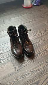Men's Brown Leather Lace-Up Boots - Image 1