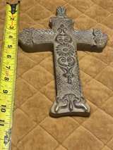 ARDOUR Distressed White Wall Cross 7x9 inches - Image 2