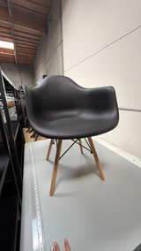 Mid-Century Modern Black Accent Chair set of 2 - Image 3