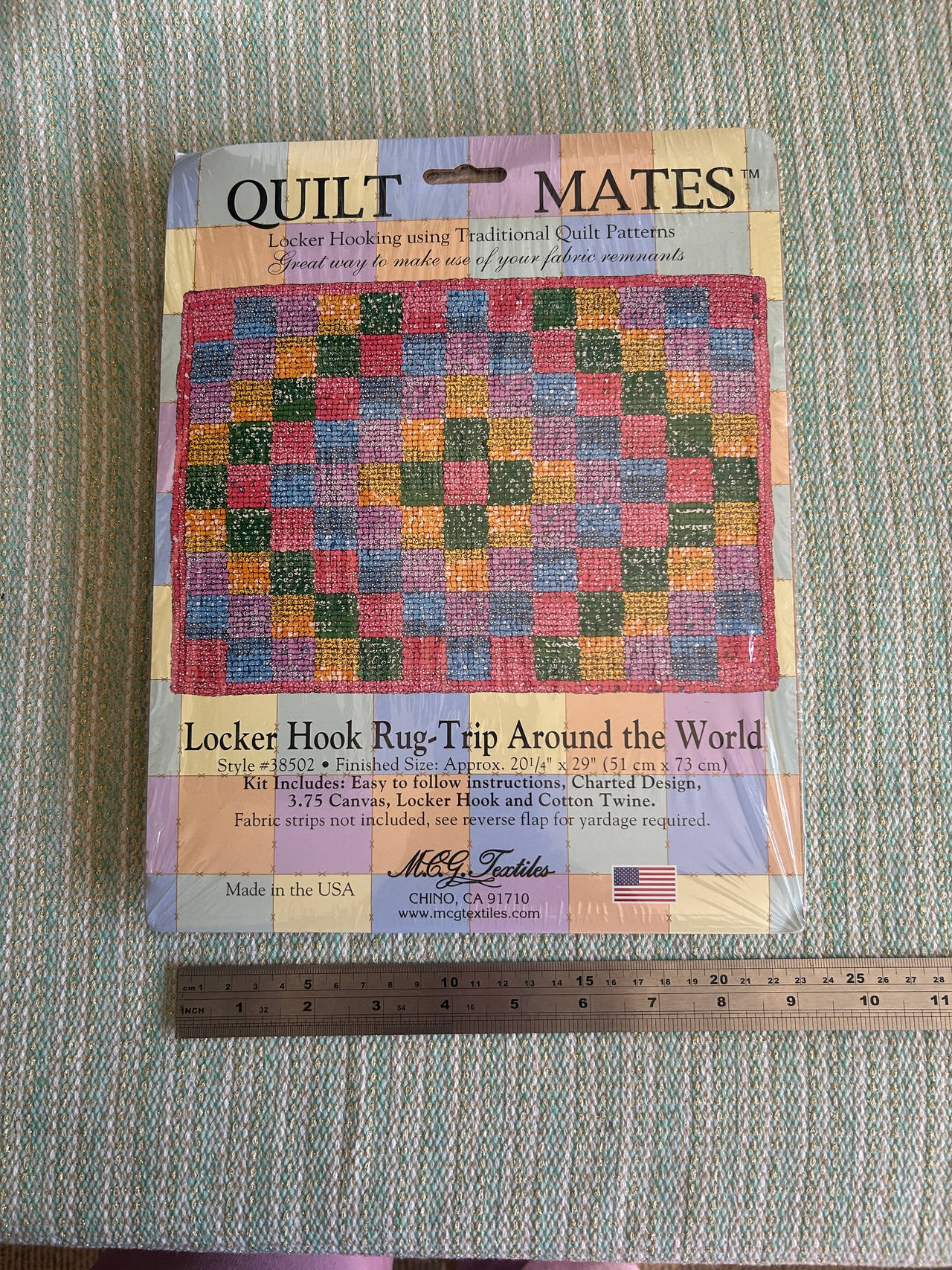 Quilt Mates Locker Hook Rug Kit - Trip Around the World
