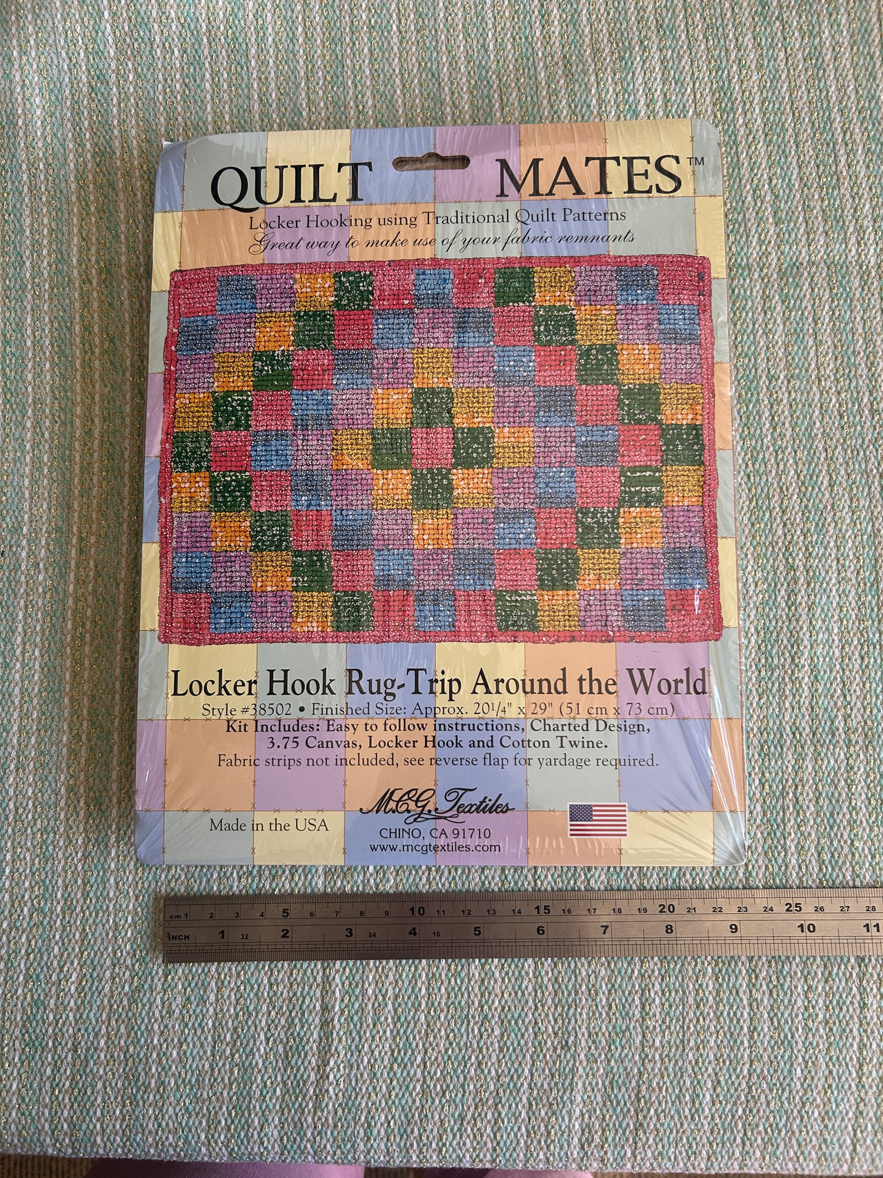 Quilt Mates Locker Hook Rug Kit - Trip Around the World
