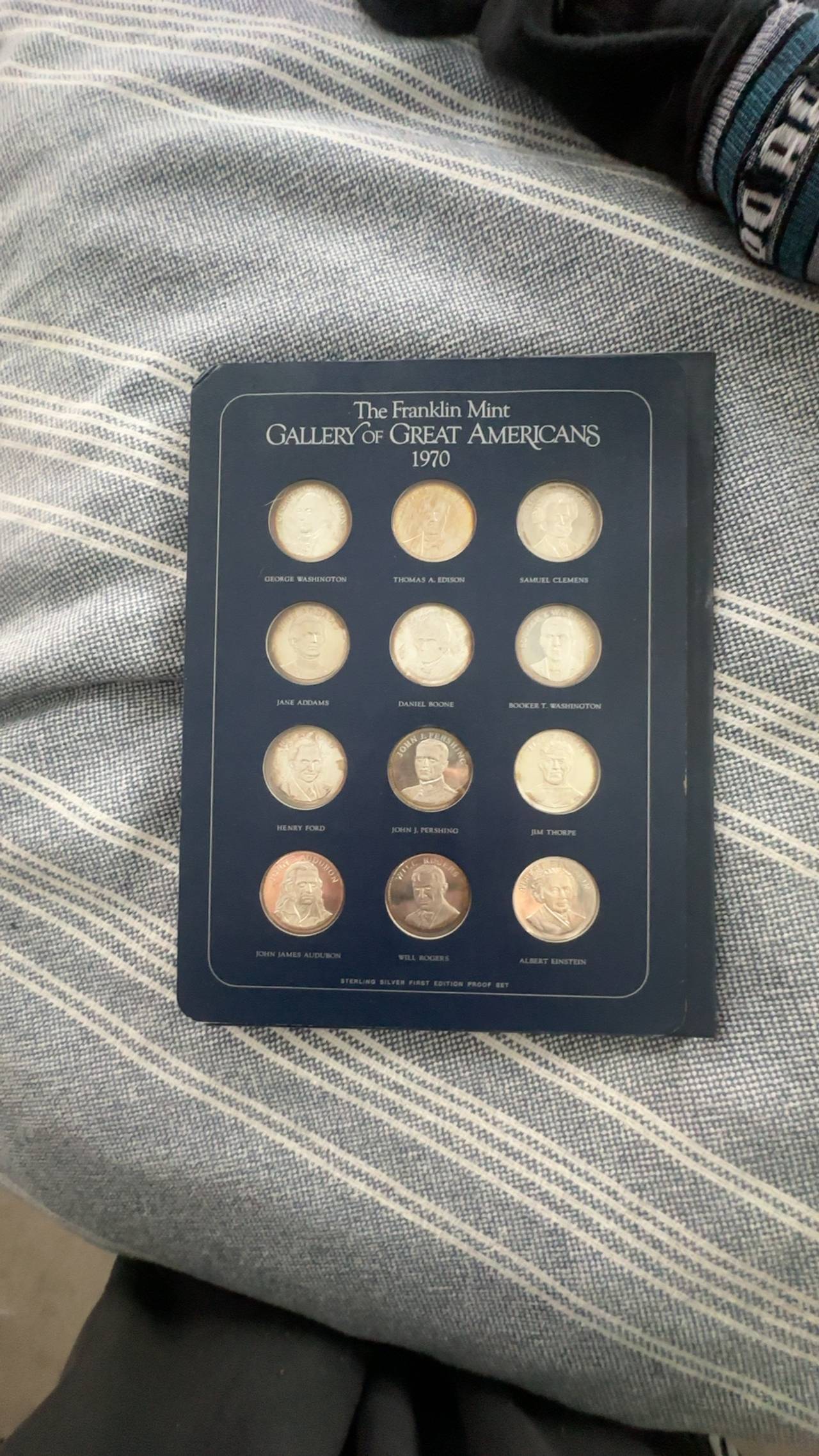 Franklin Mint Gallery of Great Americans Sterling Silver Medal Set