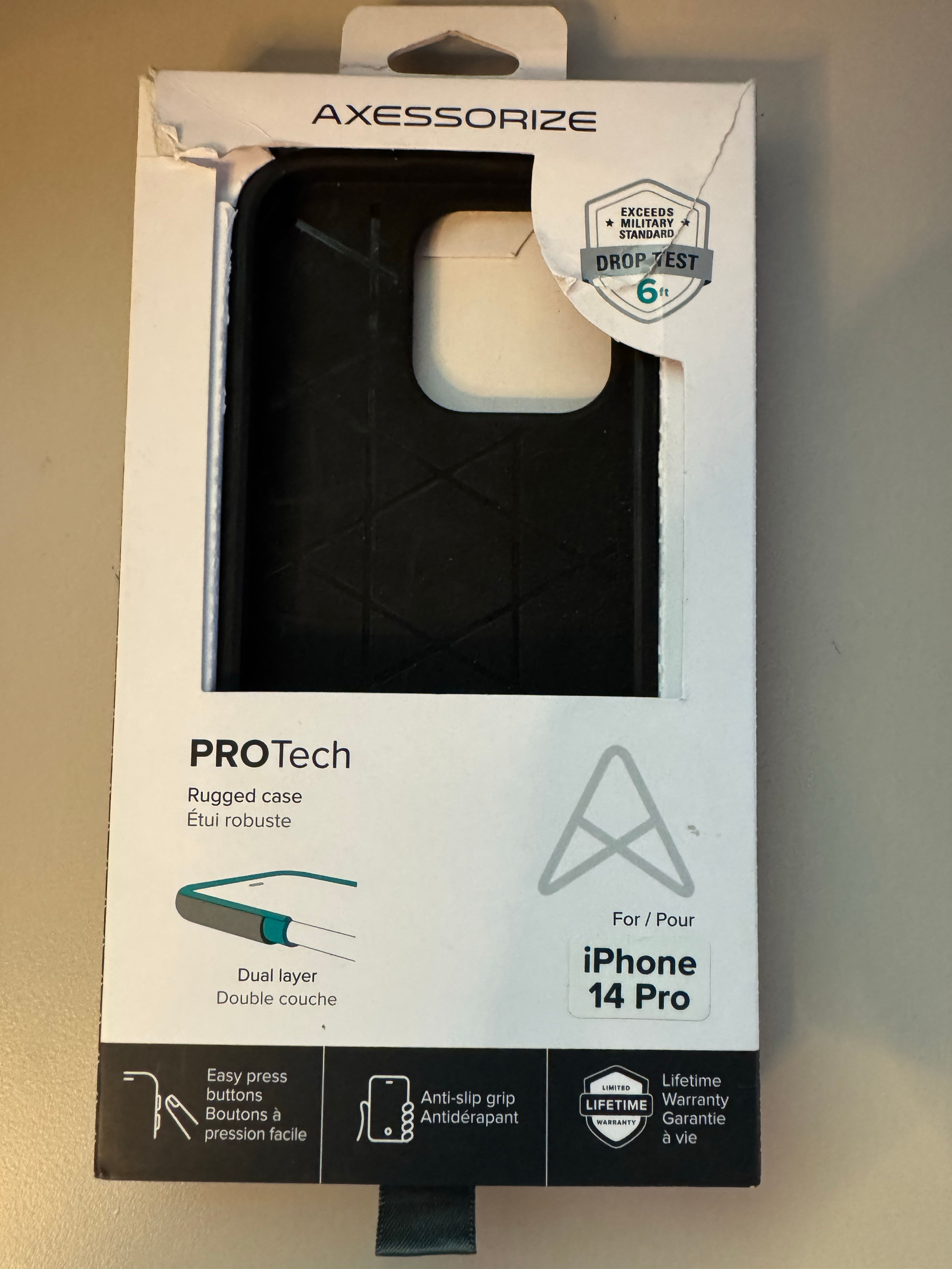 New Open Box-Axessorize PROTech Rugged Case for iPhone 14 Pro
