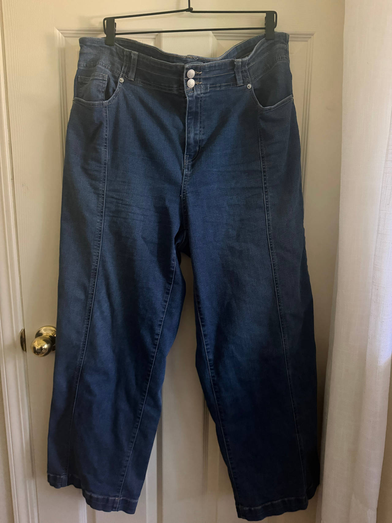 Marc New York Wide Leg Seamed Denim Jeans