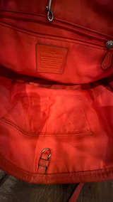 Coach Taxi Zip Top Tote Orange Red Large Big Bag  - Image 4