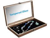 MOOCA Wooden Jewelry Display Case with Tempered Glass Lid and Removable Black - Image 5
