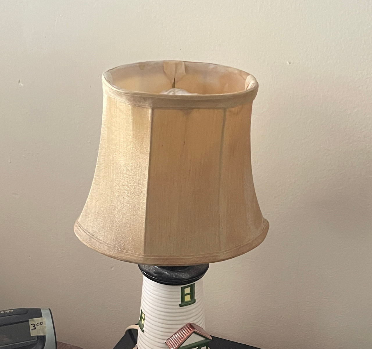 Ceramic Lighthouse Table Lamp with Fabric Shade