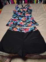 Tropical Floral Tankini Swimsuit Set with Shorts Size XXL - Image 2