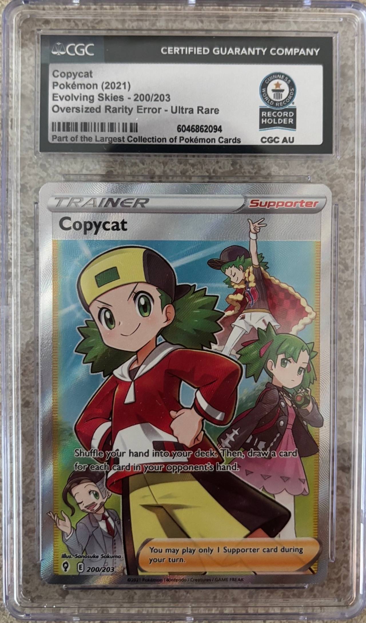 Pokémon TCG Copycat Evolving Skies 200/203 Full Art Error Card CGC AU