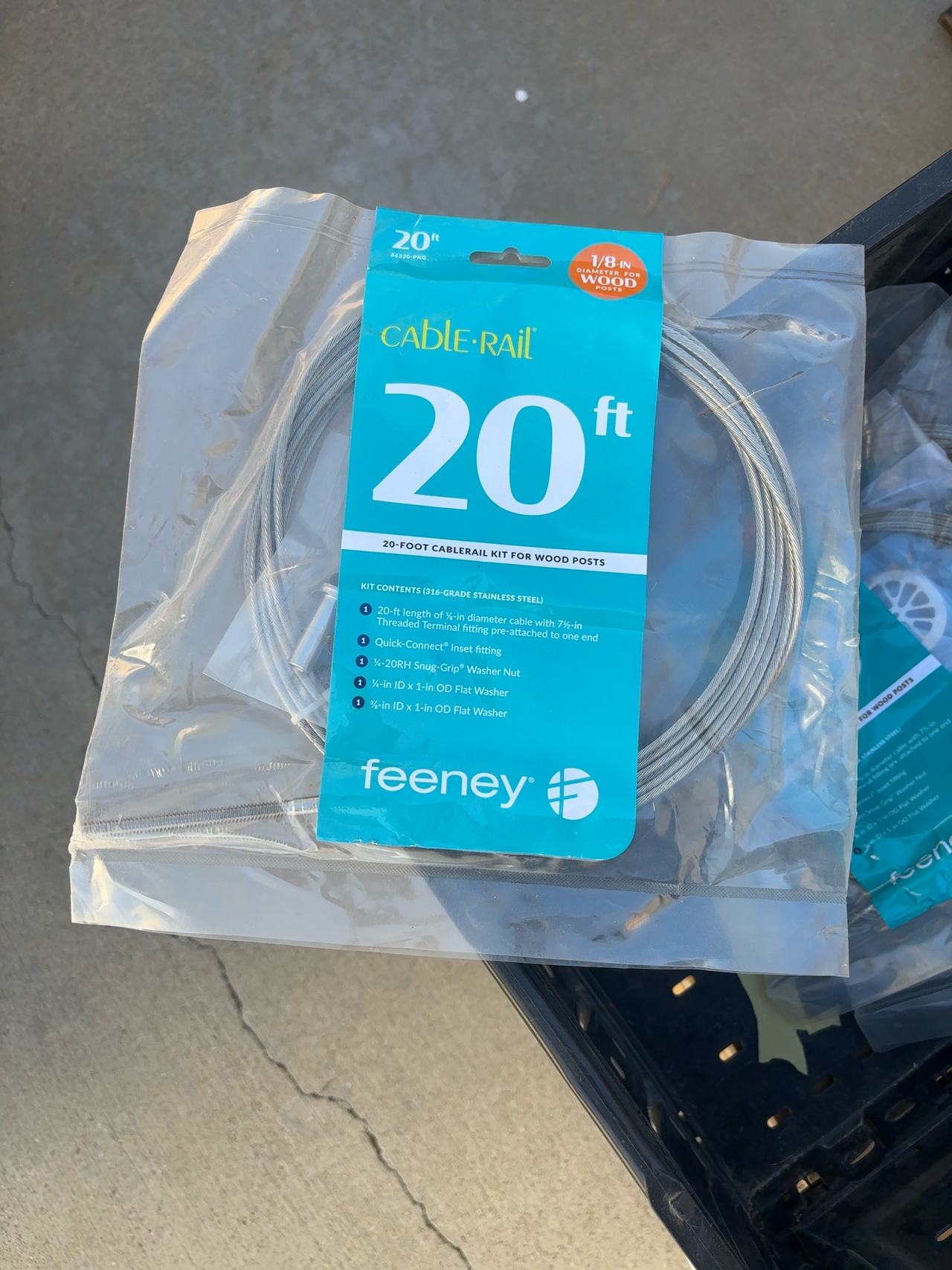 Feeney Cable Rail Kit for Wood Posts 1/8" 20 ft
