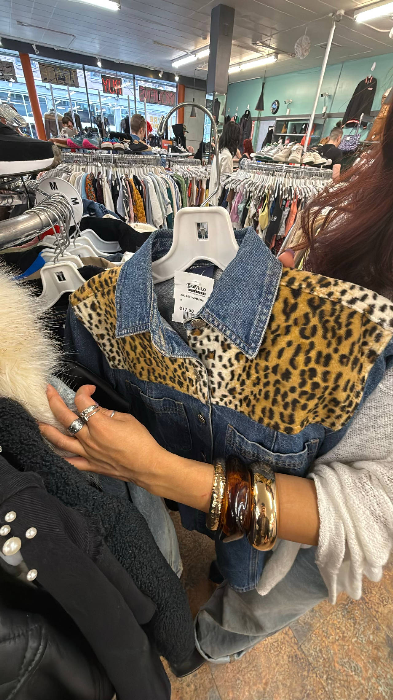 Denim and Leopard Print Jacket