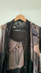 Women's Patchwork Tunic Top with jacket - Image 3