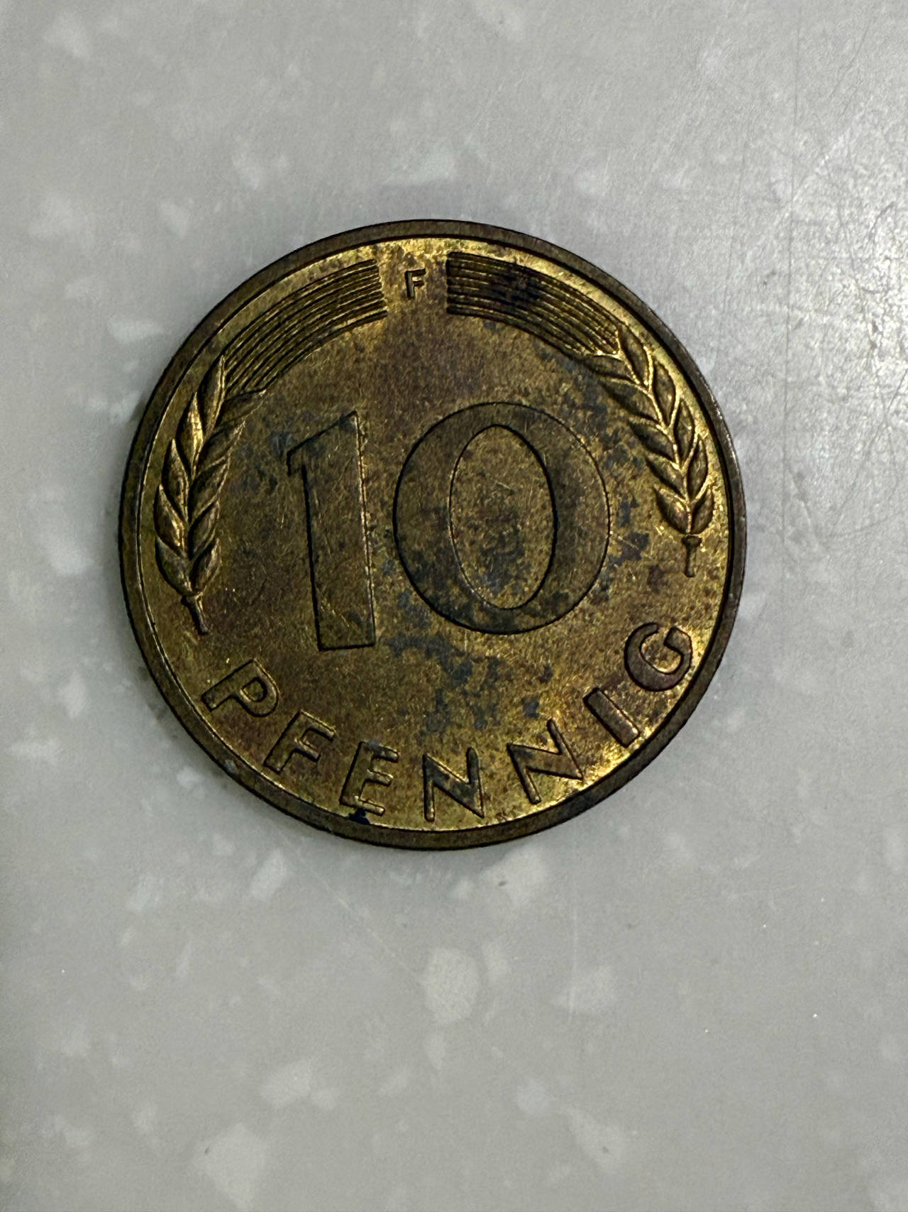 West German 10 Pfennig Coin 1967 F E23