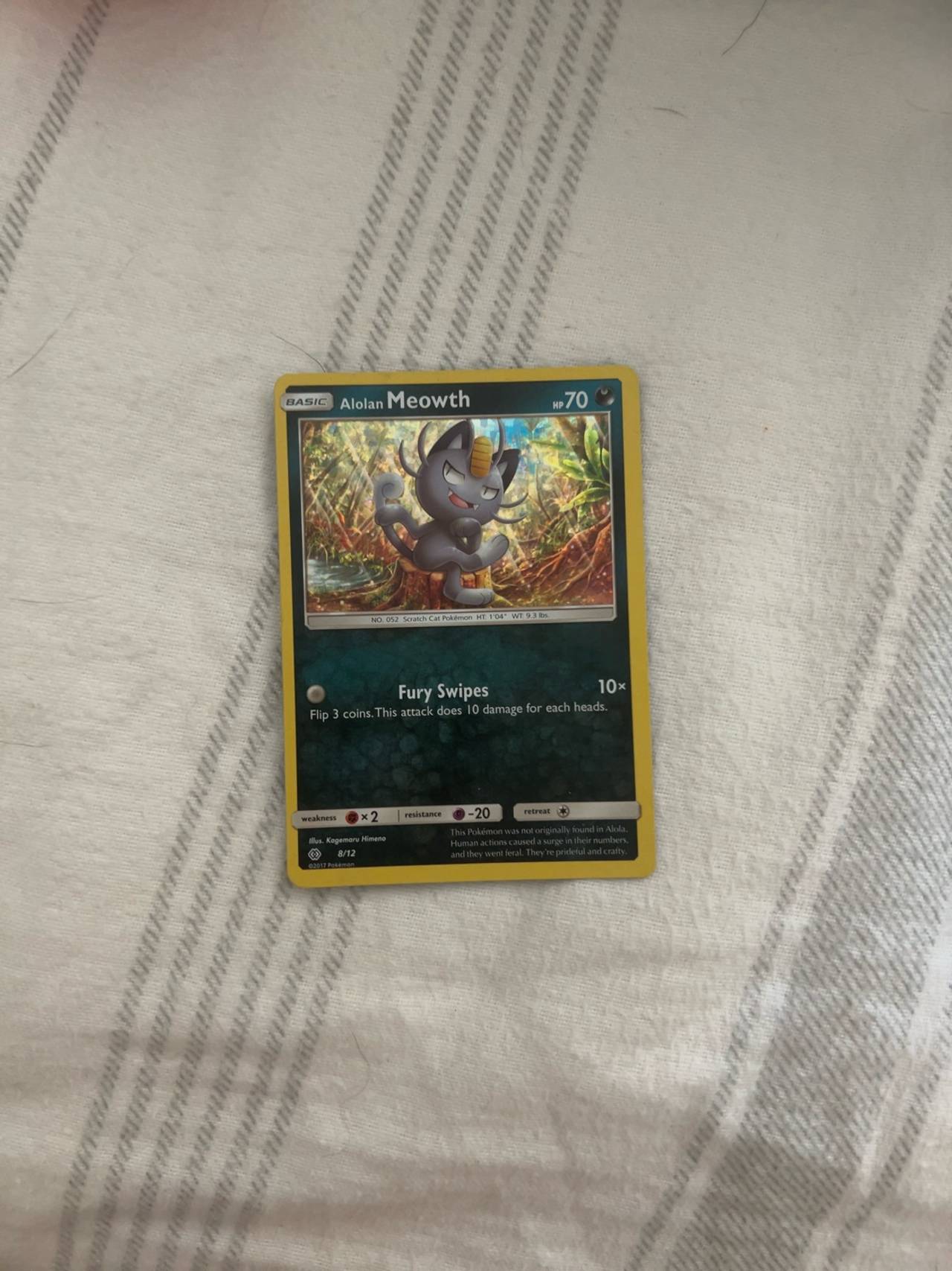 Pokemon Alolan Meowth McDonald's Promo 2017 Holo Card
