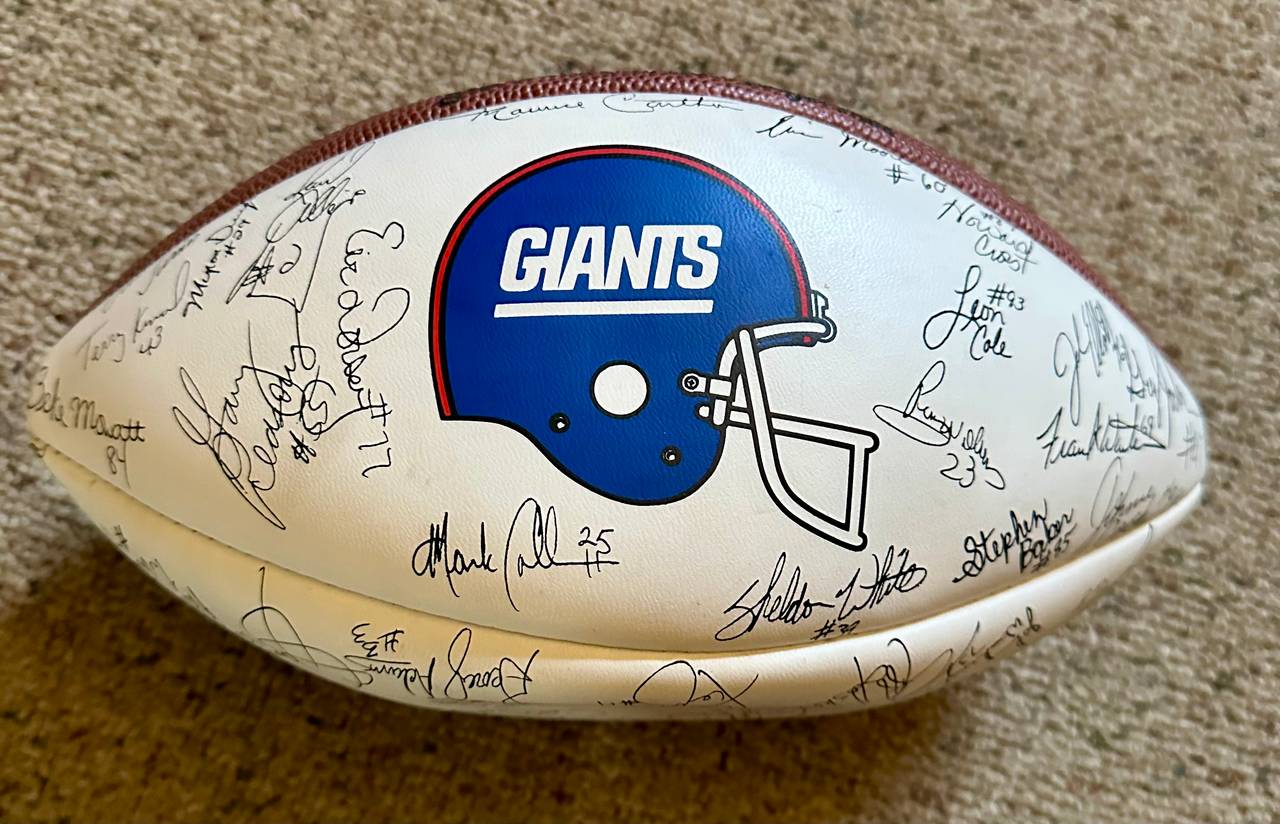 New York Giants Autographed Football