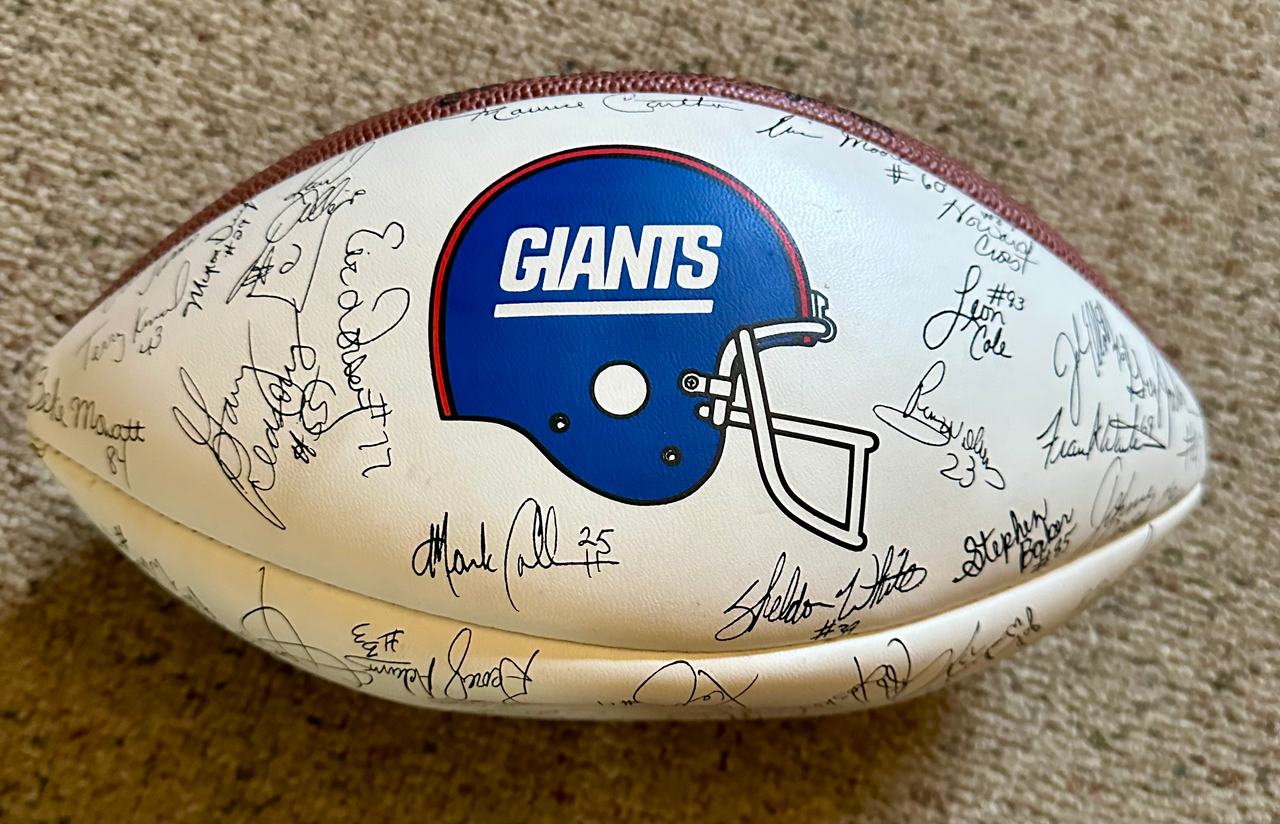 New York Giants Autographed Football