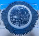 Vtg CURRIER AND IVES Cake Plate "The Rocky Mountains" Underglaze Print USA - Image 3