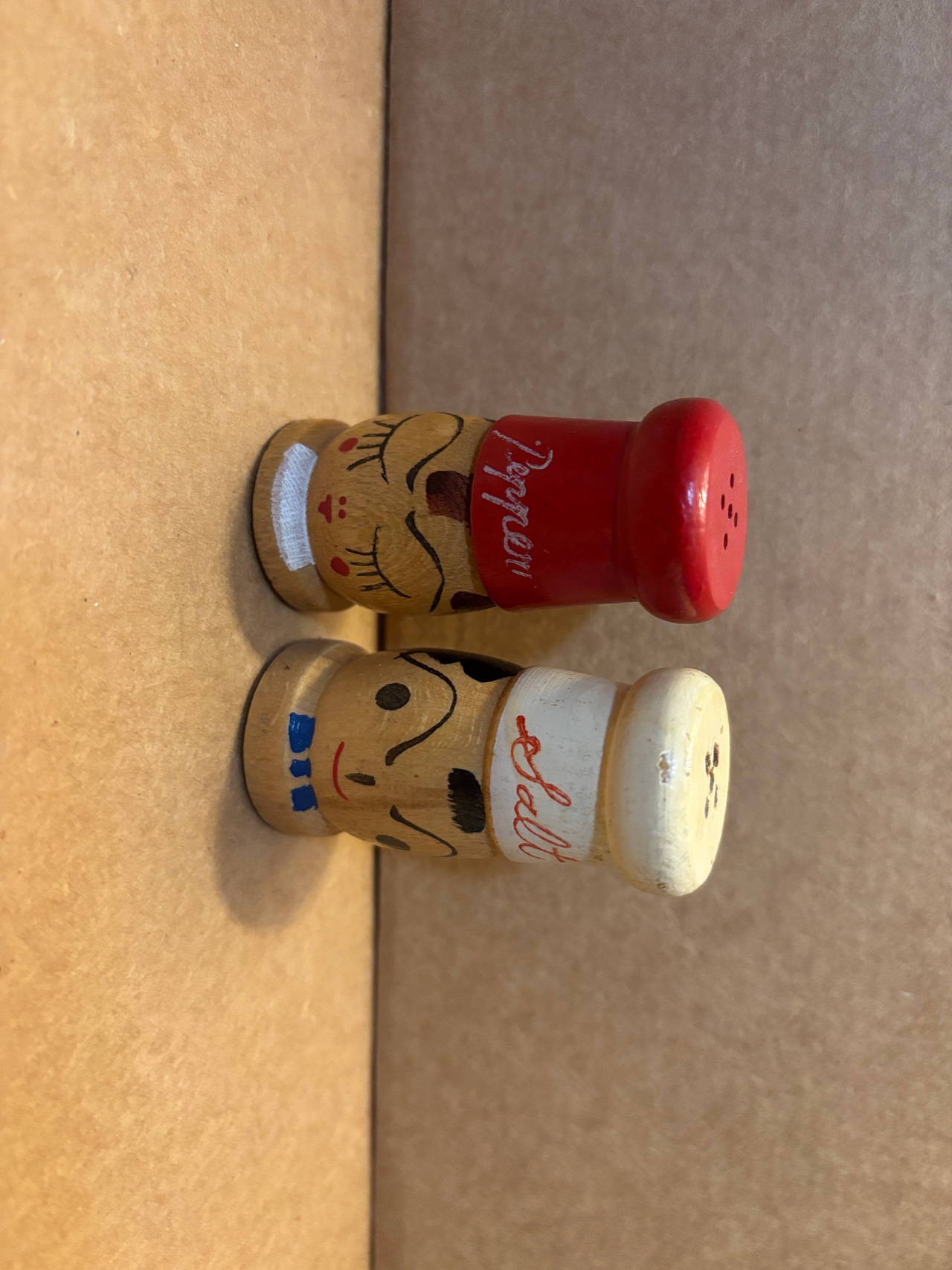 Vintage Wooden Salt and Pepper Shakers