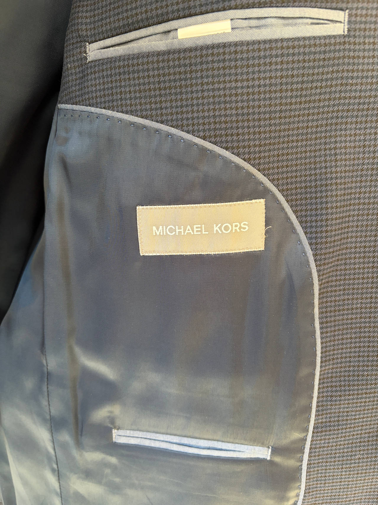 Michael Kors Men's Blue Micro-Check Sport Coat
