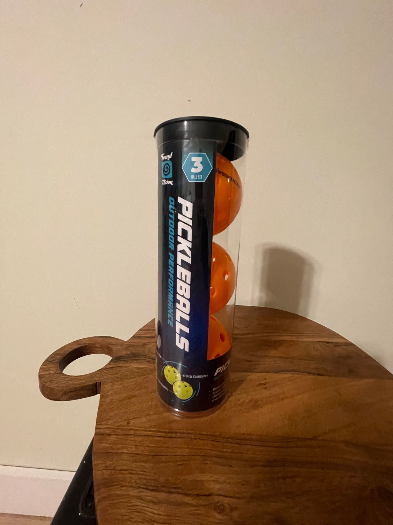 Trend Vision Outdoor Performance Pickleballs $7 per set (3 orange sets & 1 blue)
