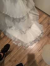 Bella Donna Ivory Strapless Beaded Mermaid Wedding Dress Size 2-4 - Image 6