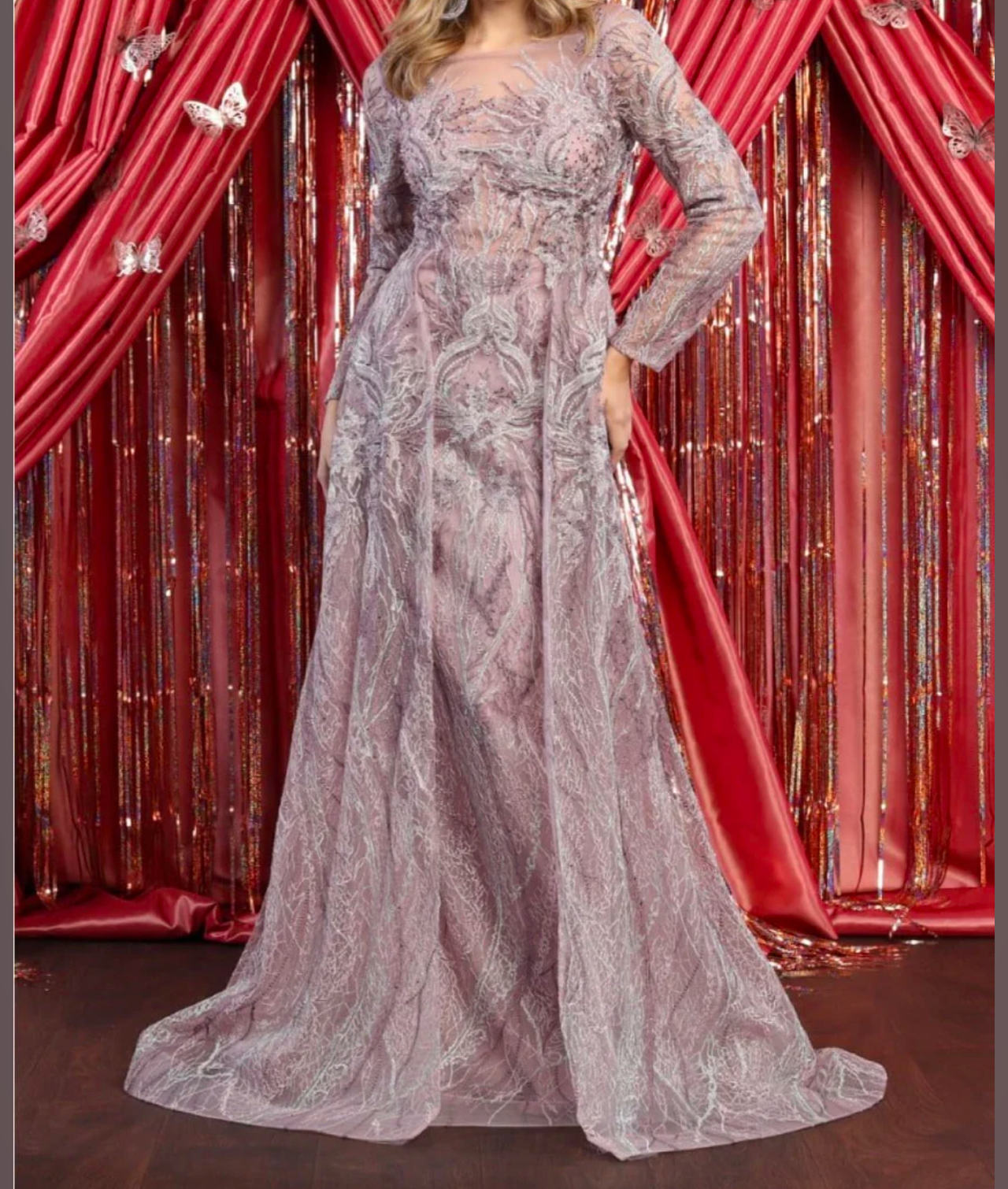 Long Lace Evening Gown