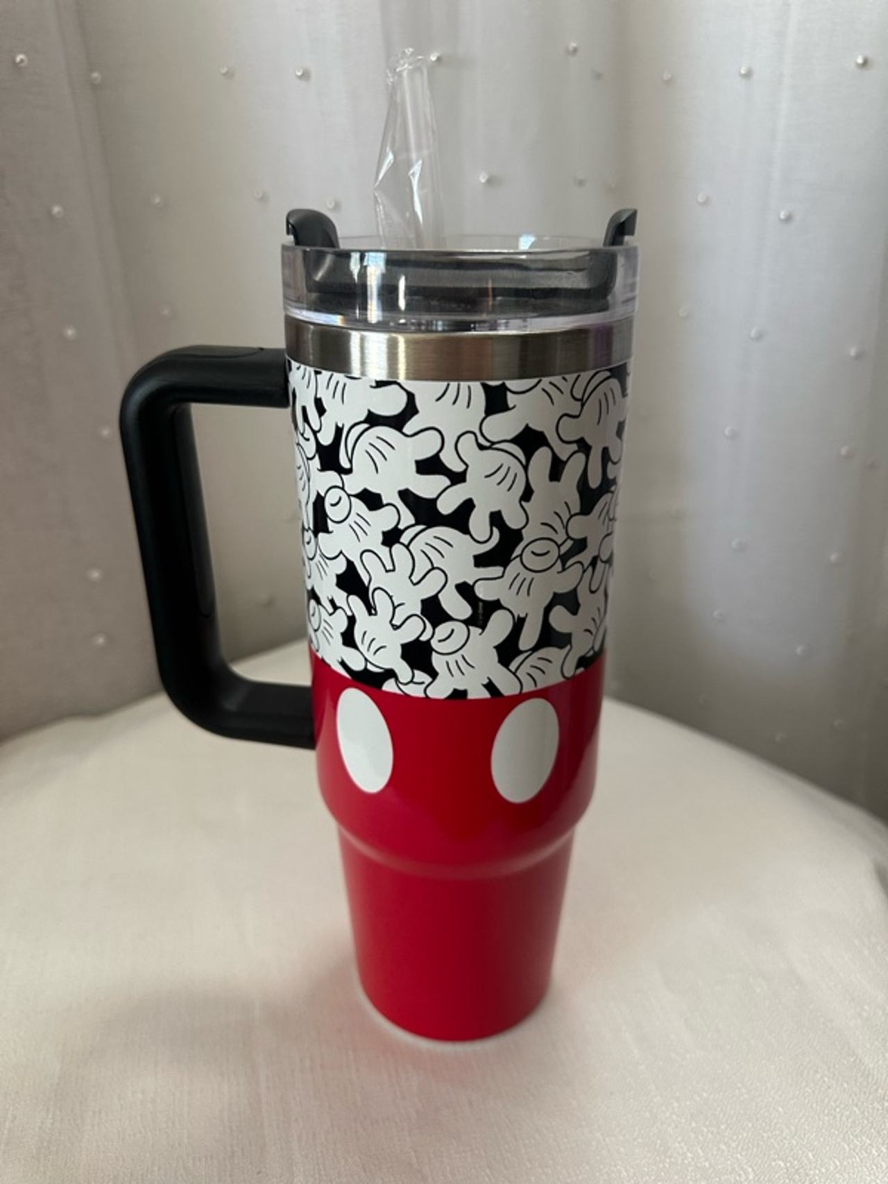 Disney Mickey Mouse 40oz Stainless Steel Tumbler with Handle and Straw