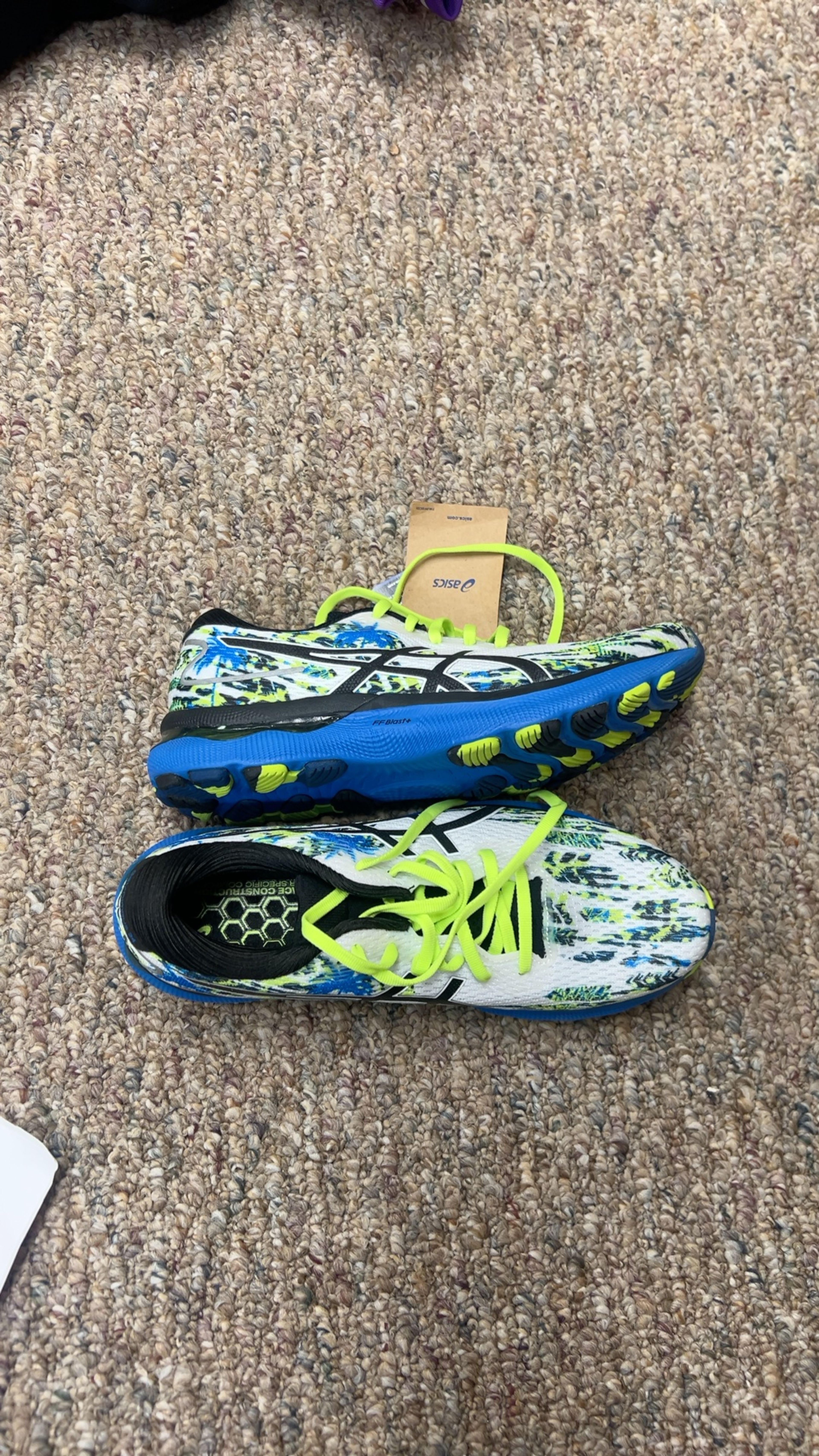 Size 8 Men’s ASICS Gel Nimbus 24 Men's Running Shoes White/Black/Green