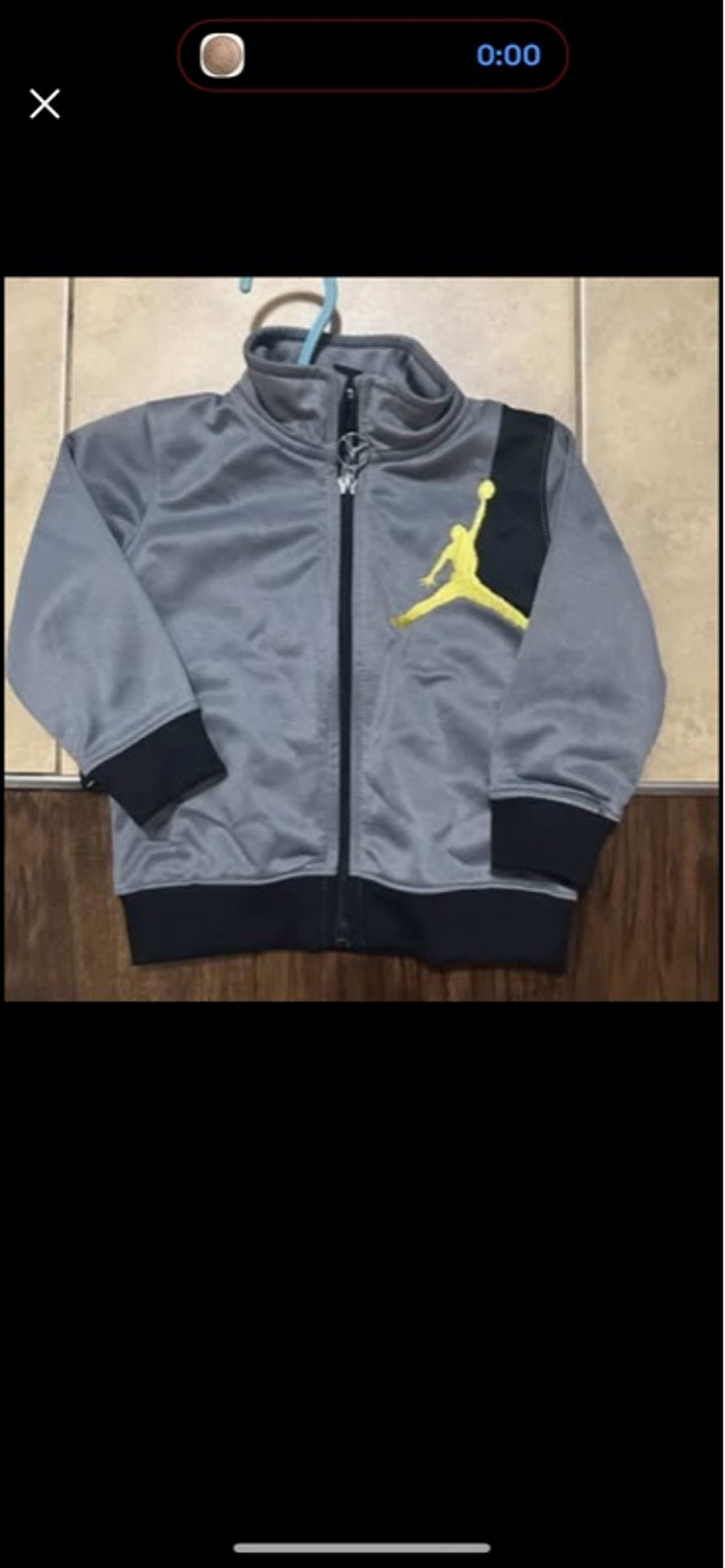 Air Jordan Full Front Zip Gray & Yellow Track Jacket