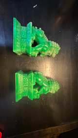 Pair of Green Resin Foo Dog Statues - Image 4
