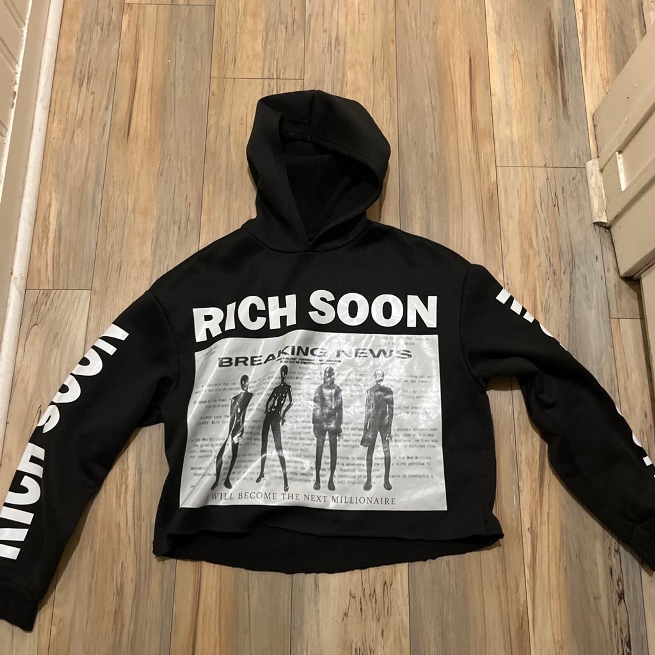 Rich Soon Breaking News Cropped Hoodie