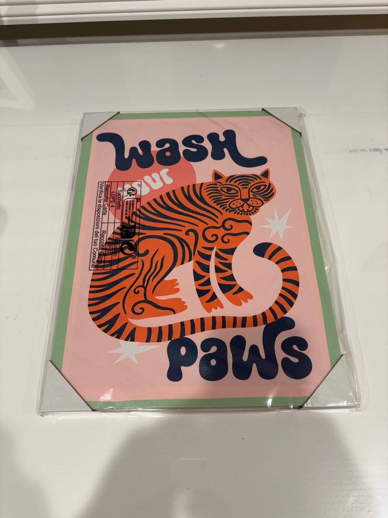 Tiger Wash Your Paws Bathroom Print