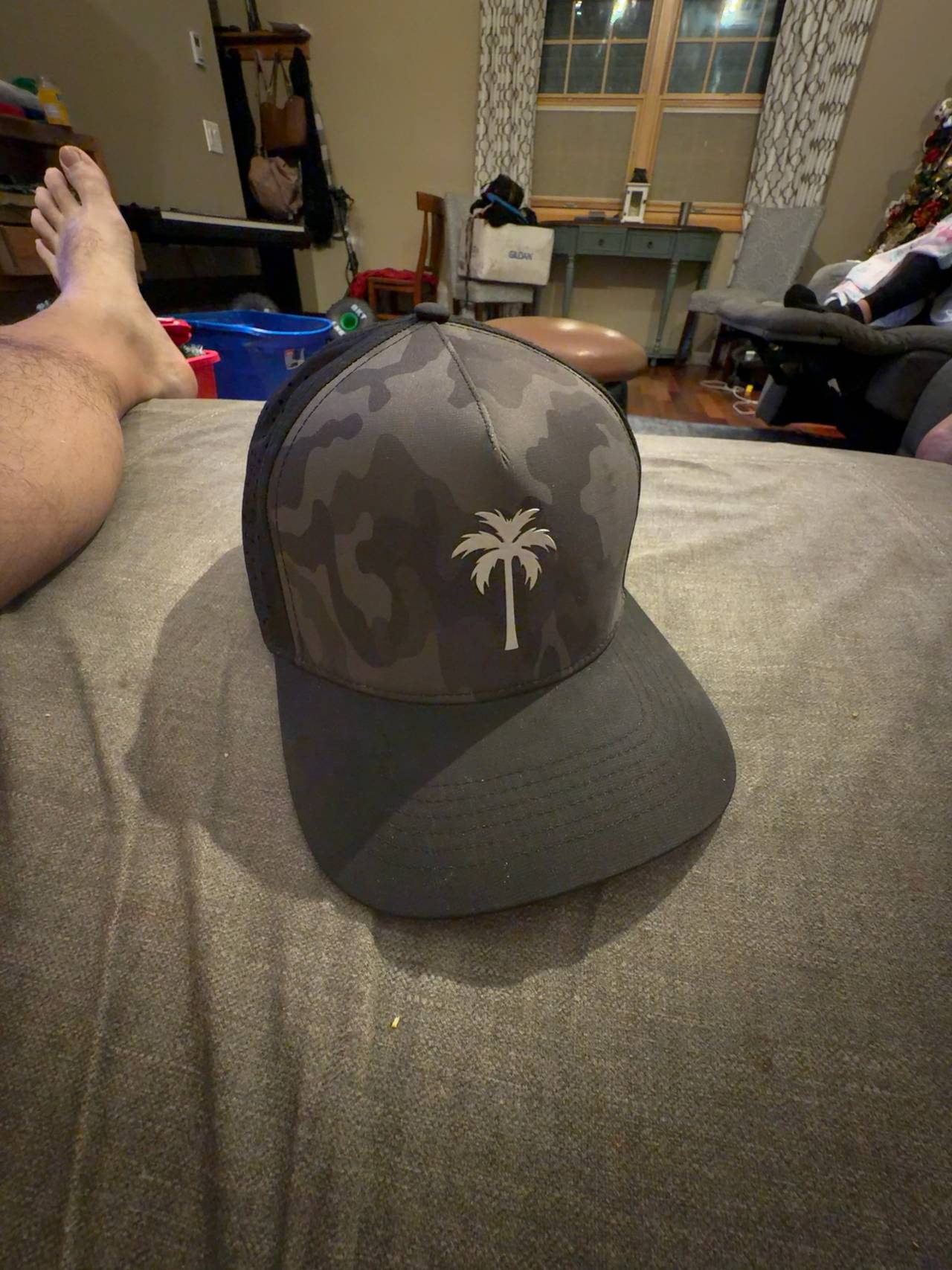 Alter Ego Palm Tree Trucker Hat Dark Camo