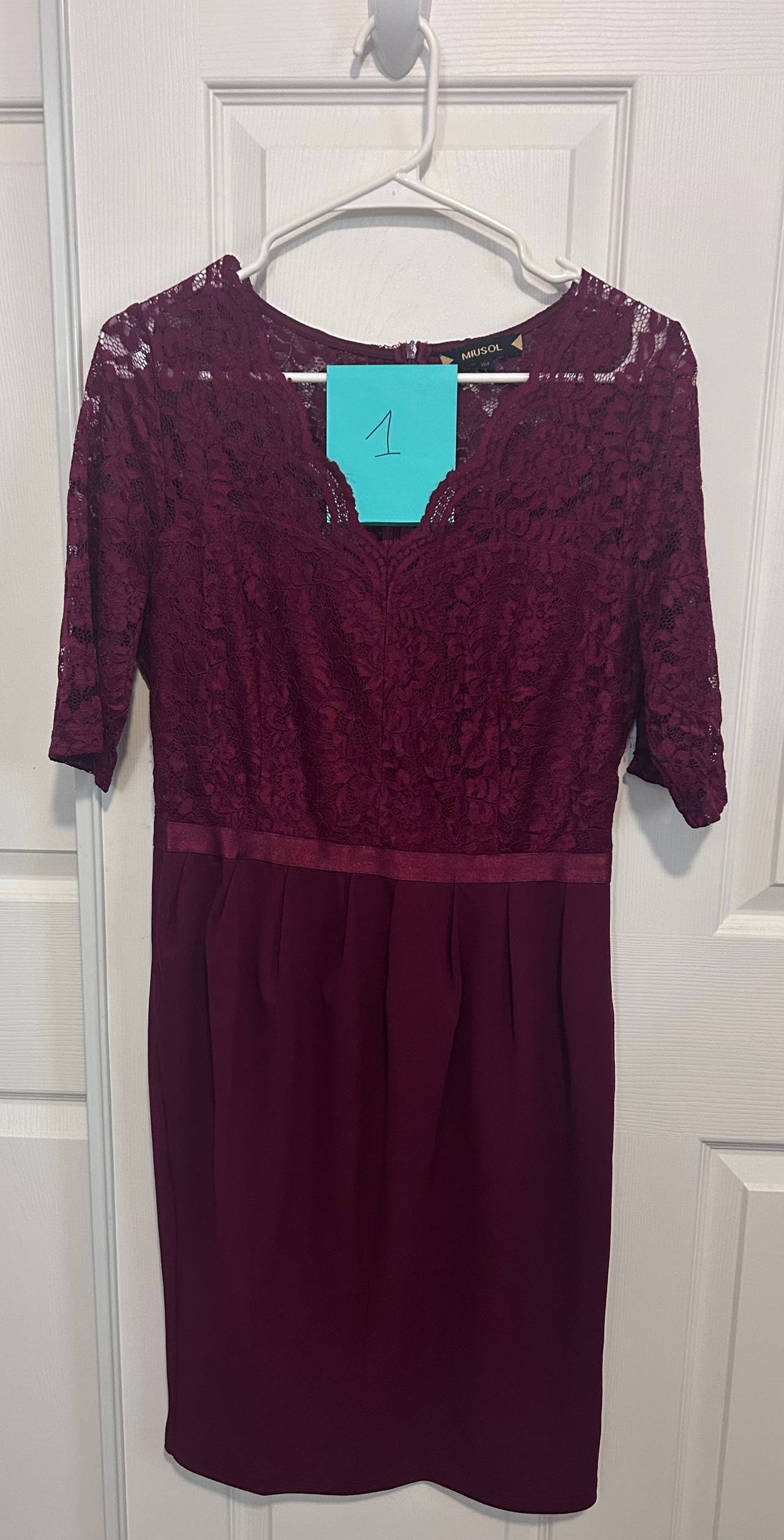 Burgundy Lace Cocktail Dress