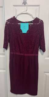 Burgundy Lace Cocktail Dress - Image 1